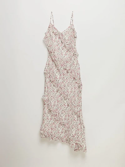 Chiffon Ruffle Maxi Dress