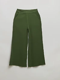 Crinkle Cotton Wide Crop Pants