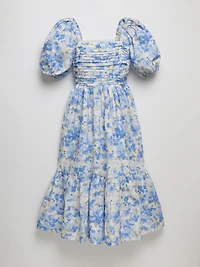 Puff Sleeve Midi Dress