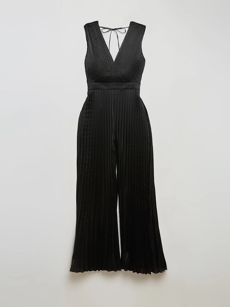 Satin Pleated Jumpsuit