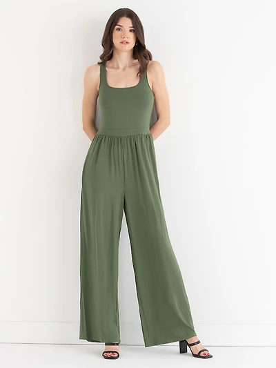 Sleeveless Wide Leg Jumpsuit