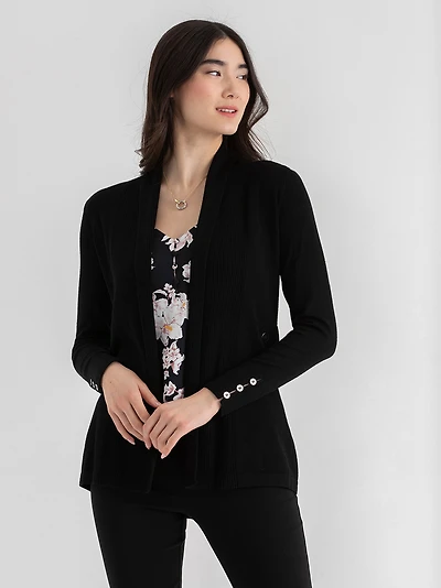 Side Tab Buttoned Cardigan