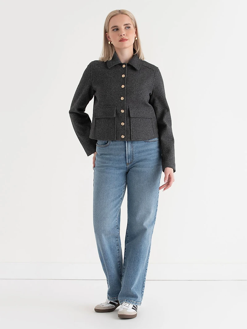 Cropped Felt Jacket