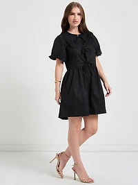 Short Sleeve Poplin Puff Dress