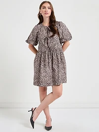 Short Sleeve Poplin Puff Dress