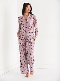 Long Sleeve Button-Down Sleep Set Peacock