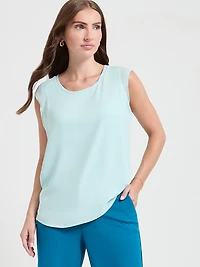 2-Layer Cap Sleeve Blouse