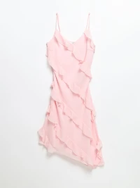 Chiffon Strappy Ruffle Mini Dress