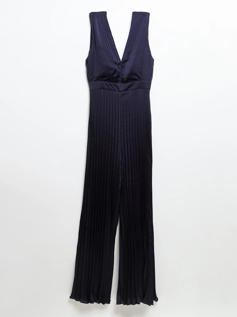 Satin Pleated Jumpsuit