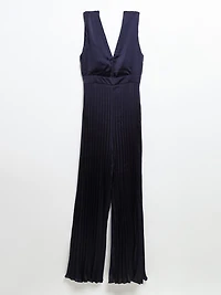 Satin Pleated Jumpsuit