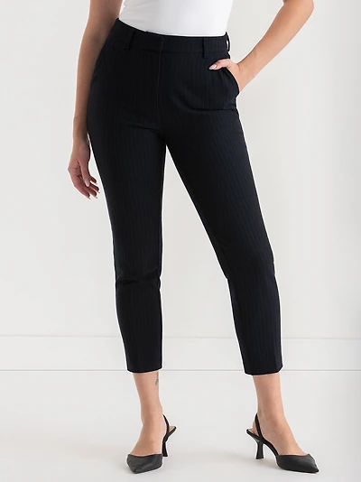 Parker Slim Leg Pant Salute Pinstripe Luxe Tailored