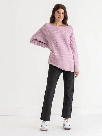 Ribbed Asymmetrical Sweater