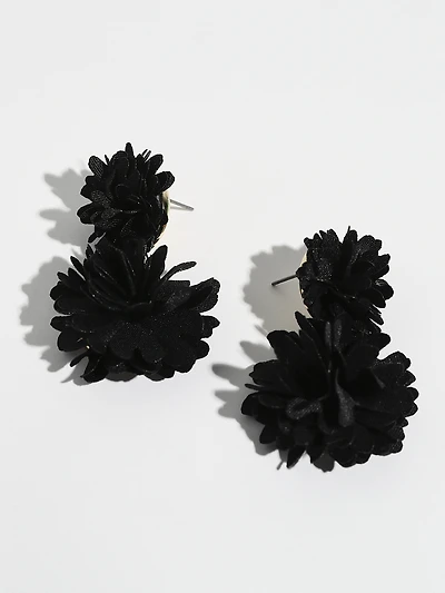 Fabric Flower Earrings