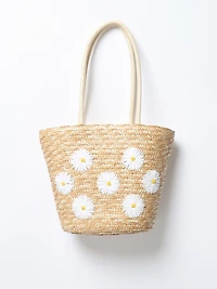 Daisy Straw Tote