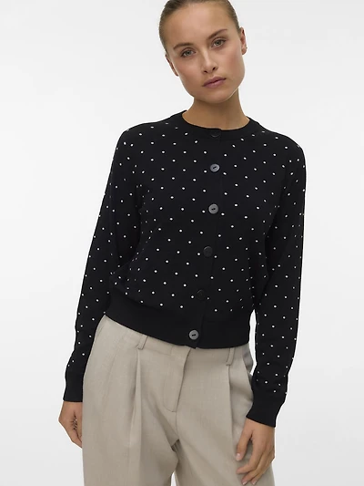 Vero Moda Saba Long Sleeve Polkadot Cardigan