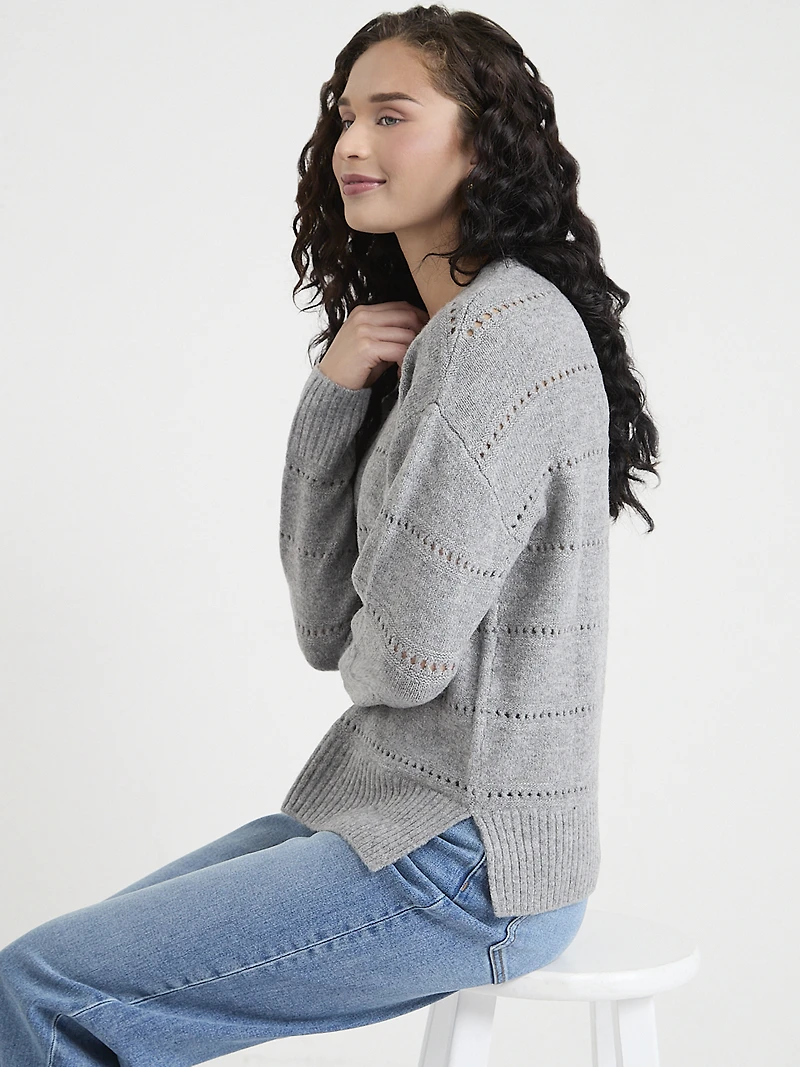 Mesh Knit Pullover Sweater