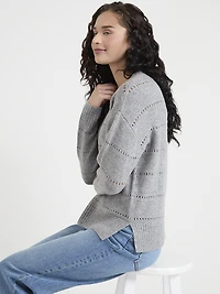 Mesh Knit Pullover Sweater