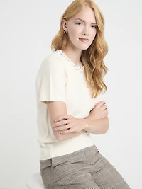 Short Sleeve Cloud Crew Neck Sweater