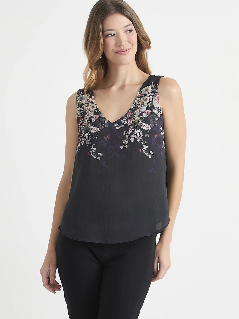 2-Layer Sleeveless Chiffon Blouse