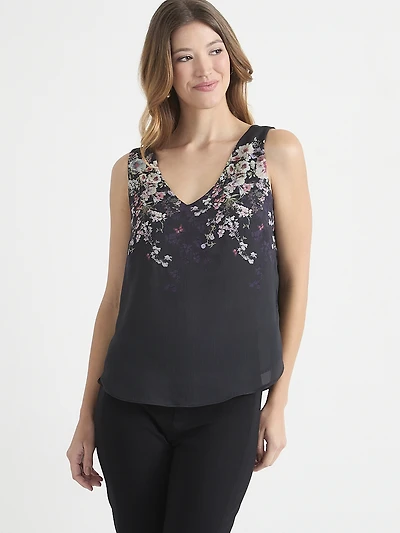 2-Layer Sleeveless Chiffon Blouse
