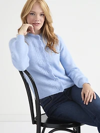 Crochet Detail Sweater Cardigan