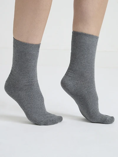 Ribbed High Crew Socks