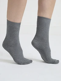 Ribbed High Crew Socks