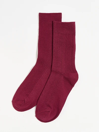 Ribbed High Crew Socks Red/Pink