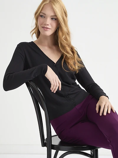 V-Neck Cashmere Blend Cardigan