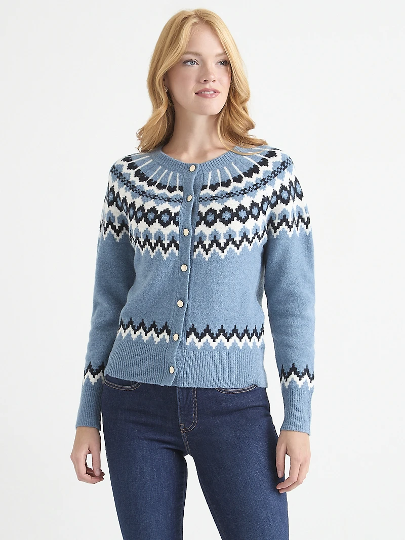 Cloud Raglan Sleeve Cardigan Blue