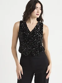 Black Sequined Vest