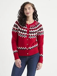 Crew Neck Raglan Sleeve Cardigan