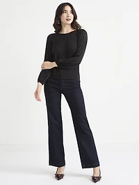 Knit Top with Pleated Sleeves