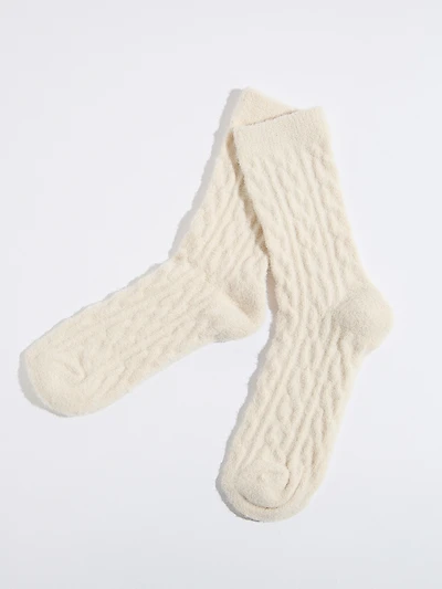 Cozy Cable High Crew Socks