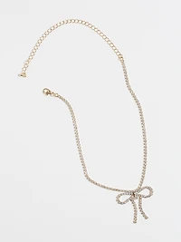 Crystal Bow Necklace