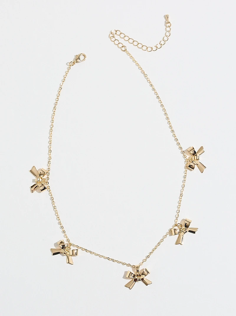 Delicate Bow Short Link Necklace
