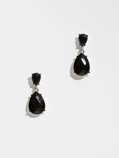 Jet Black Drop Earrings