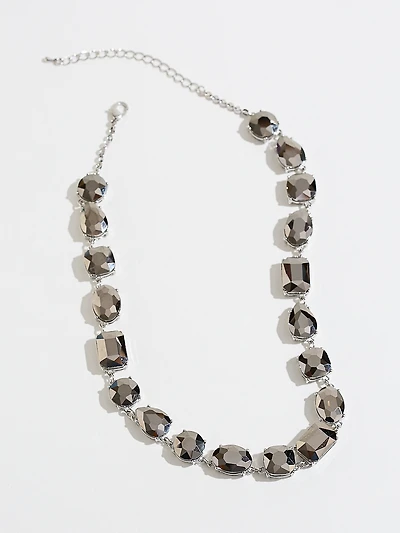 Large Jet Stone Necklace