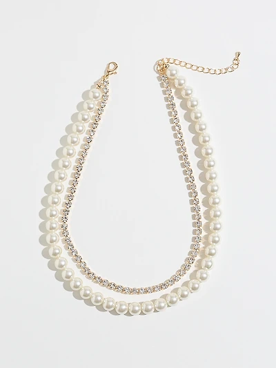 Pearl & Crystal Double Necklace