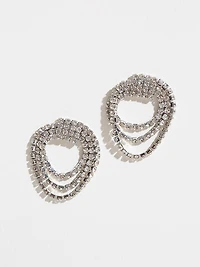 Rhinestone Looped Earrings