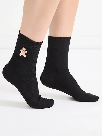Ribbed High-Crew Socks