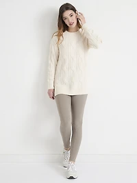 Crew Neck Cable Tunic Sweater