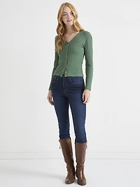 Long Sleeve Rib Knit Cardigan