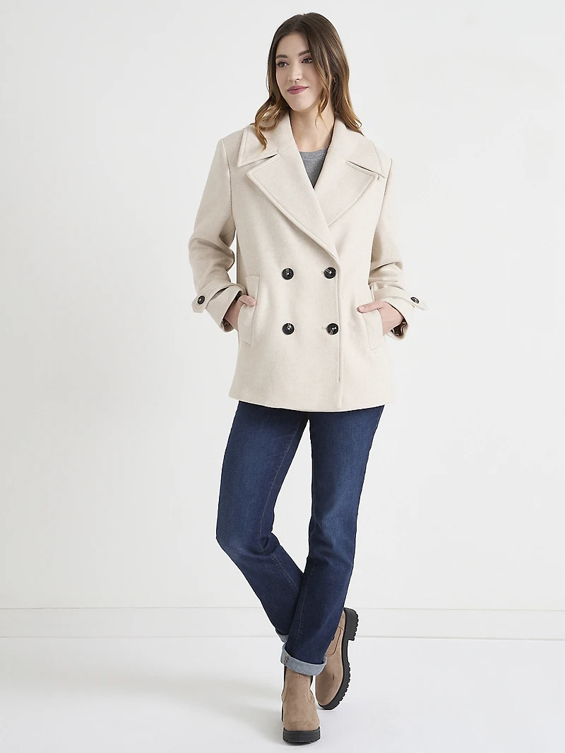 Selena Double-Breasted Wool Peacoat