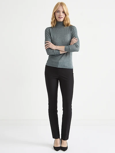 Long Sleeve Metallic Turtleneck