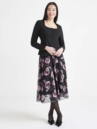 Ponte Scoop Neck Blazer