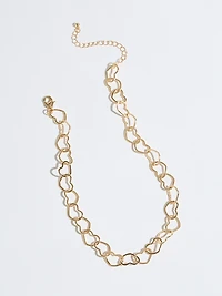 Short Open Heart Chain Necklace