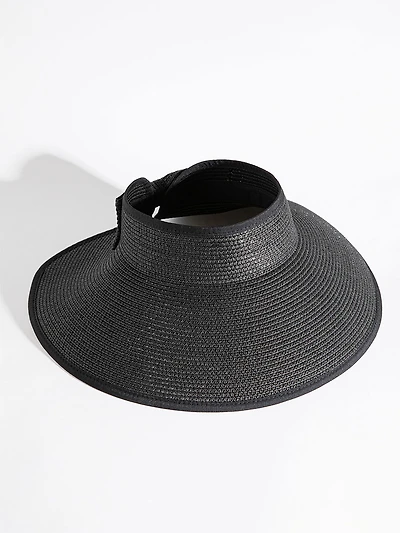 Black Straw Brim Visor