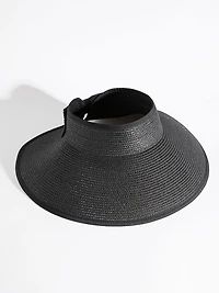 Black Straw Brim Visor