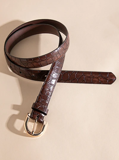 Brown Faux Crocodile Belt